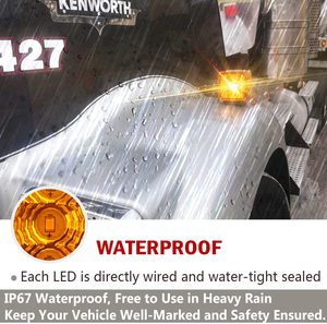 Đèn <span class=keywords><strong>LED</strong></span> chân đế xe tải hai mặt |   Đèn xi nhan và đèn hậu gắn chắn bùn 39 <span class=keywords><strong>LED</strong></span> màu hổ phách/đỏ dành cho xe kéo và xe đầu kéo - Product Image 6