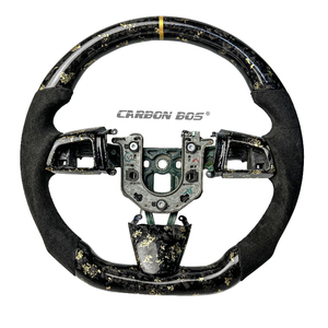 Volante de Fibra de Carbono Forjado en Oro para <span class=keywords><strong>Cadillac</strong></span> <span class=keywords><strong>CTS</strong></span> <span class=keywords><strong>CTS</strong></span>-V, Compatible con <span class=keywords><strong>Cadillac</strong></span> ATS <span class=keywords><strong>CTS</strong></span> XTS CT4 CT5 XT4 XT5 XT6 2012 2014 2016 2022 - Product Image 1