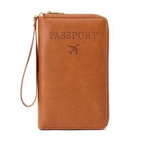 Porte-passeport multiple en cuir PU personnalisé américain le plus vendu Porte-monnaie de l'Asie du Sud-Est Passeport de voyage RFID Sac de maintien avec porte-cartes