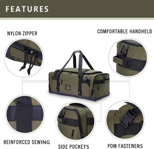Waterproof Durable Heavy Duty Tactical Canvas Duffel <b>Bag</b> Foldable Gym <b>Backpack</b> 80L Large <b>Travel</b> Duffle <b>Bag</b> - Product Image 5