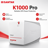 SANTAK K1000 Pro Sistema de Alimentación Ininterrumpida (UPS) Inteligente y Silencioso de 600W con Protección Contra Sobretensiones y Estabilización Automática de Voltaje