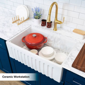 Lavello da Cucina in Argilla Refrattaria di Alta Qualità, Certificato CUPC CE, Stile Farmhouse con Grembiule, Vasca Singola da 30 Pollici - Product Image 4