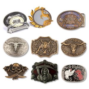Boucle de ceinture en métal personnalisée, style occidental, en alliage de zinc, placage nickel antique, émail dur et souple, durable, vente en gros - Product Image 1