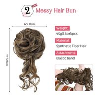 Wig Chignon Rambut Panjang Wanita, Lurus/Gelombang Alami, Serat Tahan Panas, Mudah Dipasang, Model Bunga Kuncup