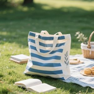 Vente en gros de sac fourre-tout en toile de coton imprimé réutilisable à la mode de haute qualité sac à provisions - Product Image 5