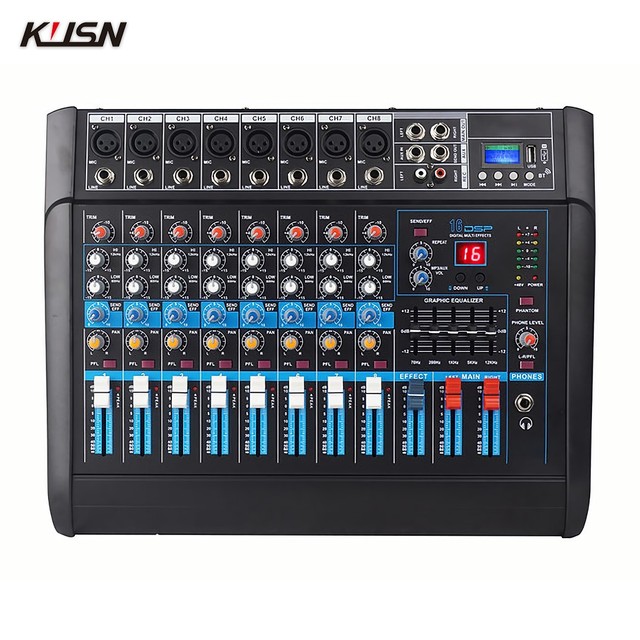8 Channel 16 DSP 2x350W Amplifier Bluetooth USB Mixer Digital Professional Powered Audio Mixing Console Soundcraft Sound Mixer