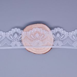 Encaje Floral de Nailon con Borde Pequeño, Color Blanco, No Elástico, para Ropa y Accesorios, para Bordado Decorativo en Zapatos y Bolsos - Product Image 4