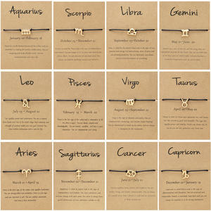 Bracelet réglable noir en alliage <span class=keywords><strong>avec</strong></span> carte des 12 signes du zodiaque – Cadeau exclusif transfrontalier pour Wish - Product Image 2