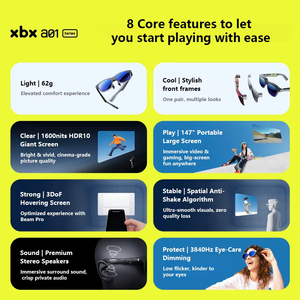 Gafas Inteligentes AR XREAL Xbx A01, Ultraligeras <span class=keywords><strong>de</strong></span> 62 g, Compatibles con HDR10 <span class=keywords><strong>de</strong></span> 147 Pulgadas, 1600 Nits <span class=keywords><strong>de</strong></span> Brillo, FOV50 para Películas, Juegos, Teléfono, PC - Product Image 4