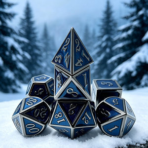 Dés Métalliques Anciens de Haute Qualité D20 Taille 16mm, Lot de 7 Pièces, Logo Personnalisé, Vente en Gros Usine pour RPG Dungeons & Dragons - Product Image 3