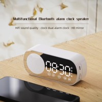 Nouveau mini haut-parleur rechargeable facile à transporter, horloge de bureau et de table avec haut-parleurs sans fil classiques tricolores