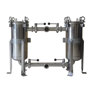 Ss 304/316l Roestvrij Staal Dual Duplex Zak Waterfilter Voor Vloeistof/Sap/Bier/Wijn/Melk Zuiveringssysteem