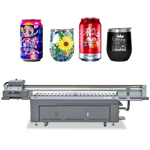 Jucolor New Design 2510 digital UV flatbed inkjet printer for cylindrical round lipstick Wine Beverage thermo bottles