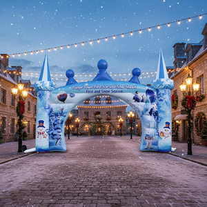 Globe à neige gonflable publicitaire, <span class=keywords><strong>château</strong></span> de glace, arche, impression UV, imperméable, publicité commerciale, exposition, publicité extérieure - Product Image 2