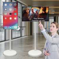Televisor Inteligente LED Portátil de 21.5 Pulgadas con Android 13, Full HD 1080p, Carcasa Blanca, Almacenamiento de 4GB+64GB