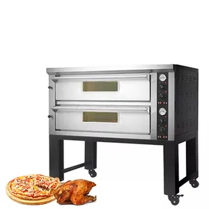 Commercial 2-story large capacity gas pizza oven, heating fast, large firepower, suitable for baking bread pizza shop
