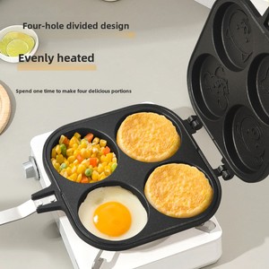 Sartén para panqueques con rueda cuadrada de cuatro agujeros de doble cara moderna del fabricante, sartén multifuncional de Metal antiadherente para freír el desayuno - Product Image 4