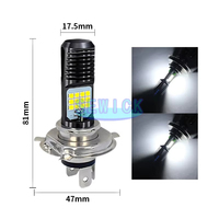 Phare LED pour moto, phare de moto à bulle H4 BA20D PX15D H6 24SMD, phare LED haute puissance et haute luminosité pour moto