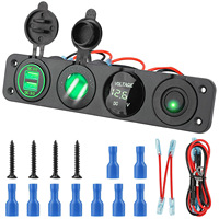 WLETO – panneau de chargeur de voiture avec interrupteur à bascule, charge rapide QC3.0, 2 ports USB, surveillance de la tension, voltmètre LED, 12-24V, sécurité