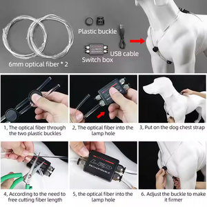 Modern Custom LED Brilhando Dog Vest Harness Rainproof com Fibra Óptica para Night Safety Walking Factory Atacado - Product Image 6