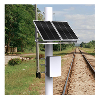 Sistem tenaga surya 200 aheh untuk kamera CCTV, Kit energi surya Off-Grid dengan dudukan tiang
