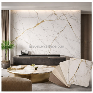 Panneau mural en PVC marbré avec revêtement UV, panneau mural SPC, imperméable, ignifuge, panneau de décoration intérieure pour salle de bain, WPC - Product Image 6