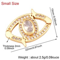 Tendance coeur gemme Style double serrure bijoux fermoir résultats de bijoux faits à la main, mauvais œil Micro pavé Zircon bijoux approvisionnement L20 S64