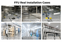Unidad de filtro de doble ventilador FFU personalizada con filtro HEPA, campana de flujo laminar para sala limpia, equipo de purificación de aire