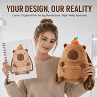 Sac à dos en peluche personnalisé Capybara, sac à dos en peluche pour animaux en peluche, sac à dos doux personnalisé pour enfants et adultes, cadeau promotionnel OEM ODM
