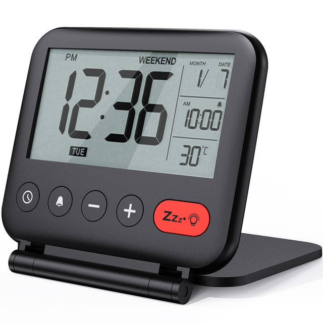 Large Number LED Mirror Alarm Clock with Calendars Electronic Desk Clock for Back to School
