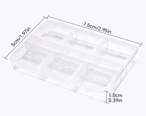 7.5*5*1CM <b>Plastic</b> Rectangle Storage <b>Box</b> with clear Lid 6 Grids Portable Medicine Mini <b>Box</b> PP Divided Organized <b>Box</b> - Product Image 2