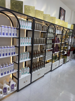 Présentoir lumineux multi-niveaux pour salon de beauté, vitrine pour produits de soin de la peau, étagère de rangement cosmétique