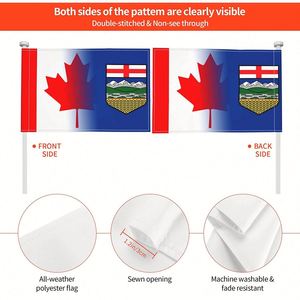 12x18 Inch Double Sided Alberta Canada Car Window <b>Flags</b> for Car Trucks - Product Image 5