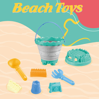 Kit de construction de château de sable pliable pour enfants avec moules et pelles Jouets de plage d'été pour le jeu d'eau de bac à sable en plein air