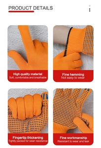 Vendita calda arancione guanti da <span class=keywords><strong>lavoro</strong></span> in cotone rivestito in PVC protezione del <span class=keywords><strong>lavoro</strong></span> mani guanti di sicurezza per il <span class=keywords><strong>lavoro</strong></span> in giardino - Product Image 6