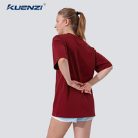 Camiseta Kuenzi Regular Personalizada con Logotipo, Cuello Redondo, Manga Corta, 100% Algodón, 310GSM, Hombros Caídos, Talla Grande para Mujer