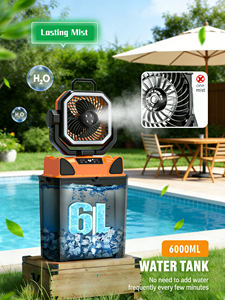 Ventilador Portátil con Rociador de Agua, Recargable por USB, 20000mAh, 6L, con Luz y Temporizador, Precio de Fábrica - Product Image 2