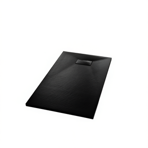 Piatto Doccia Rettangolare Nero SMC 31.5 X 31.5 con Scarico Centrale, Design Minimalista per Cabina Doccia - Product Image 1