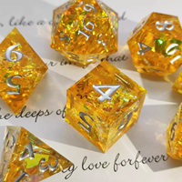MINI PLANET 16mm résine D6 jeu de dés fait à la main polyédrique RPG jeu de société personnalisé sculpté 7 pièces 6 faces mdn dés en gros personnalisé