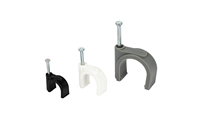 Clips de câble plats en PE de marque Wenzhou HONT, clips à clous circulaires 9 mm, noir, blanc, gris, qualité excellente, 0-120C, accessoires électriques