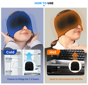 Hoge kwaliteit KAMAS CE-gecertificeerde compressiekap met gel-oogmasker, warm & koud, voor migraine en hoofdpijnverlichting - Product Image 6