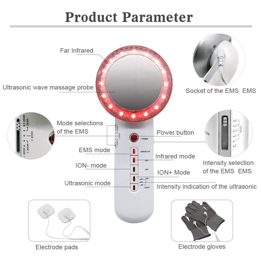 3 In 1 Ultrasonic Beauty Massager 1 MHz Infrared Ultrasonic EMS Beauty Device