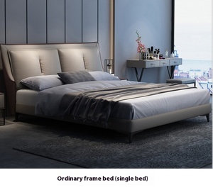 Cama de Cuero Minimalista Moderna Italiana, con Cabecera Acolchada y Almacenamiento Elevado, para Dormitorio Principal, Estilo Ligero de Lujo, Tipo <span class=keywords><strong>Simmons</strong></span> - Product Image 6