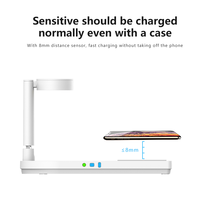 Custom Logo Multifunctionele 4 In 1 Draadloze Oplader Stand 15W Snel Opladen Mobiele Telefoonhouder Bureau Met Lamp En Wekker F5