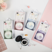 Vente en gros de sac de rangement de dessin animé mignon très attrayant écouteurs intra-auriculaires 3.5mm KIKI-435 écouteur étudiant