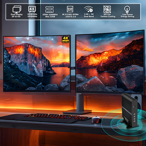 US Stock Fanless Mini PC i7-8550U 16GB DDR4 512GB NVMe SSD 4K UHD Dual Display HD+DP Business Compact Desktop <strong>Computer</strong> - Product Image 3