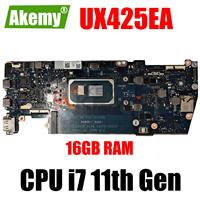Carte mère UX425EA UX325EA pour Asus ZenBook 14 13 UX425EA UX325EA avec processeur I3 I5 I7 11e génération, 8 Go 16 Go de RAM