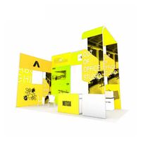 Système de stand multifonctionnel en tissu de 62 mm, structure modulaire incurvée, prêt pour l'affichage multimédia