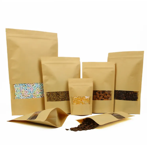 Nâu đứng lên túi bao bì thực phẩm Kraft <span class=keywords><strong>Craft</strong></span> paperzipper túi với cửa sổ - Product Image 2