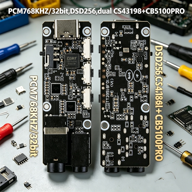 High End USB-C HiFi DAC Module 4.4mm Balanced 3.5mm Stereo Dual CS43198 CB5100PRO DSD256 Gain Switch RGB Indicator Brand